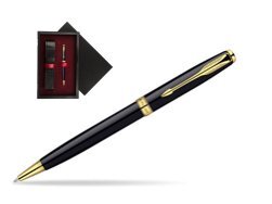Parker Sonnet Deep Black Lacquer GT Ballpoint Pen  single wooden box  Black Single Maroon