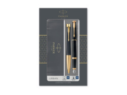 Parker Urban Muted Black GT Fountain Pen + Ballpoint Pen in a Gift Box