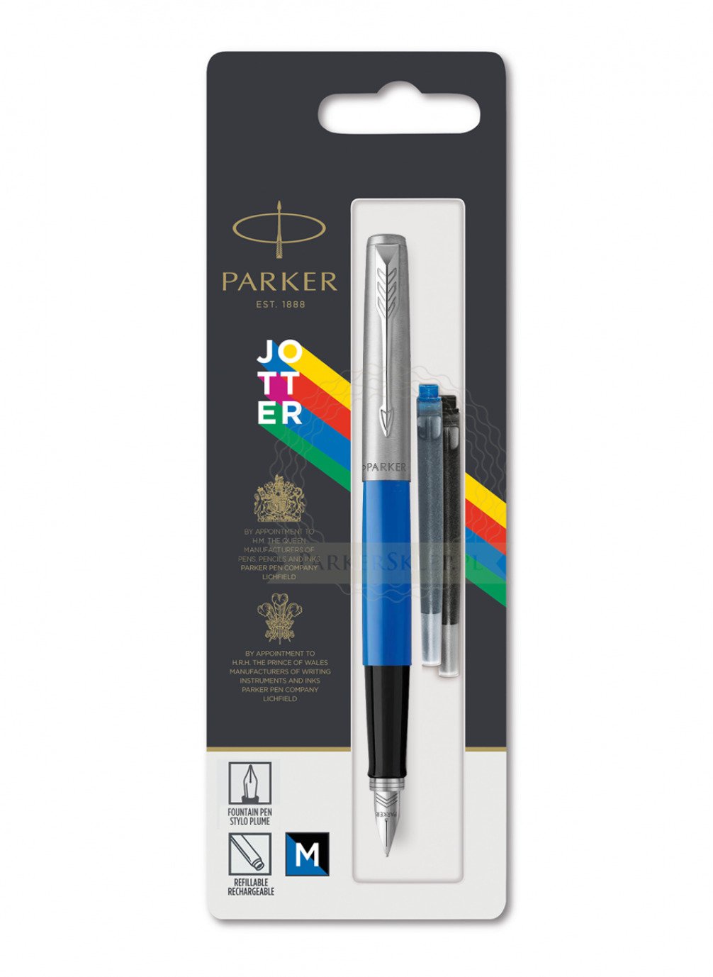 Parker Jotter Originals Light Blue CT Fountain Pen - e-Kavouridis