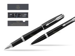 Parker Urban Muted Black CT Fountain Pen + Ballpoint Pen in a Gift Box