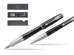 Parker Urban Premium New Ebony Metal CT Fountain Pen + Ballpoint Pen in a Gift Box