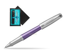 Parker Urban Premium Violet CT Rollerball Pen  single wooden box  Black Single Turquoise