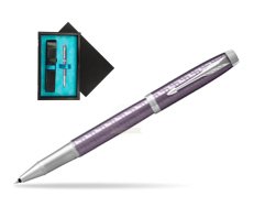 Parker IM Premium Dark Violet CT Rollerball Pen  single wooden box  Black Single Turquoise