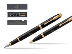 Parker IM Black GT Fountain Pen T2016 Fountain Pen + Ballpoint Pen in a Gift Box