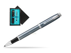 Parker IM Light Blue Grey CT Rollerball Pen  single wooden box  Black Single Turquoise