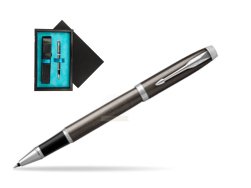 Parker IM Dark Espresso Lacque CT Rollerball Pen  single wooden box  Black Single Turquoise