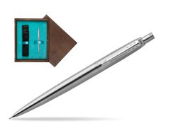 Parker Jotter Stainless Steel Chrome Colour Trim Mechanical Pencil  single wooden box  Wenge Single Turquoise 