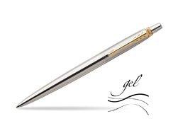 Parker Jotter Steel Gel Golden Finish Trim Ballpoint Pen