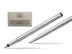 Parker Vector Stainless Steel CT Fountain Pen + Parker Vector Stainless Steel CT Ballpoint Pen