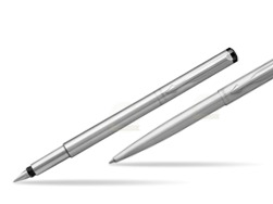 Parker Vector Stainless Steel CT Fountain Pen + Parker Vector Stainless Steel CT Ballpoint Pen