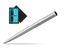 Parker Vector Stainless Steel Ballpoint Pen  single wooden box  Black Single Turquoise