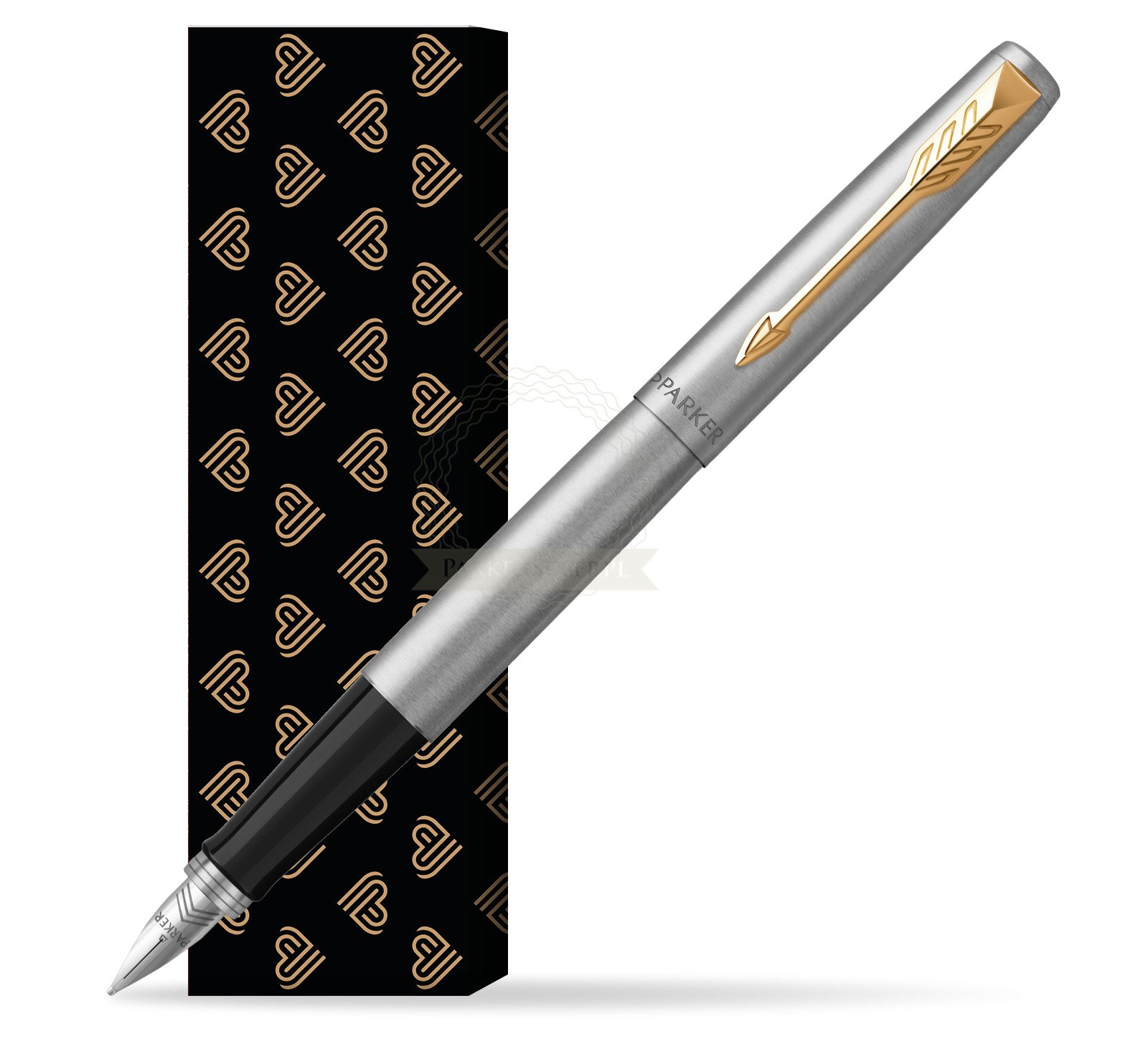 Parker Jotter Stainless Steel GT Fountain Pen in cover Golden Hearts in  cover Golden Hearts 2030948_O127