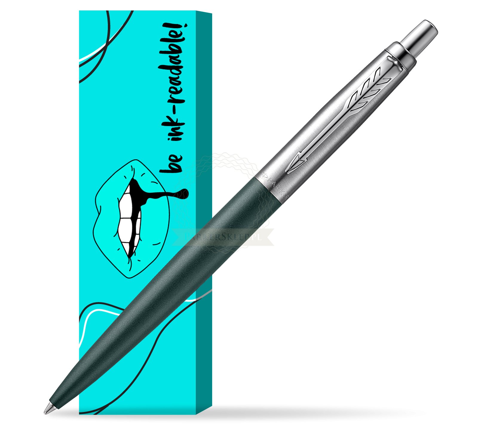 Brand New Matte Green and Stainless Parker Jotter XL Ballpoint Pen Blue Ink