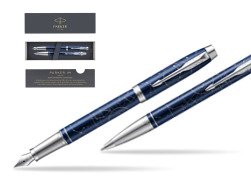 Parker set IM Midnight Astral Special edition fountain Pen + ballpoint pen