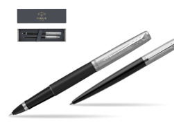 Parker Jotter Black Bond Street CT Rollerball Pen + Ballpoint Pen in a Gift Box