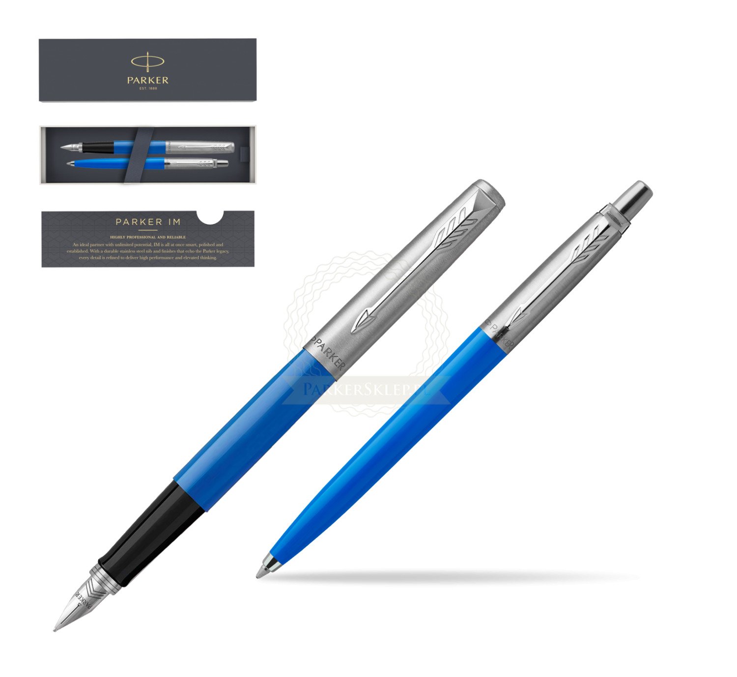 Parker Jotter Originals Blue CT T2016 Fountain Pen + Ballpoint Pen in a  Gift Box 2096858_2076052