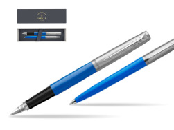 Parker Jotter Originals Blue CT Fountain Pen + Ballpoint Pen in a Gift Box
