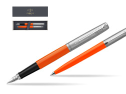 Parker Jotter Originals Orange CT Fountain Pen + Ballpoint Pen in a Gift Box