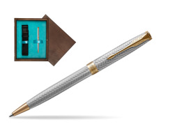 Parker Sonnet Fougere GT Ballpoint Pen  single wooden box  Wenge Single Turquoise 