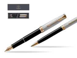 Parker Sonnet Fougère & Black GT Fountain Pen + Ballpoint Pen in a Gift Box