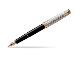 Parker Sonnet Fougère & Black GT (M) - 18k Fountain Pen