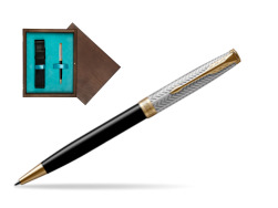 Parker Sonnet Fougère & Black GT Ballpoint Pen  single wooden box  Wenge Single Turquoise 