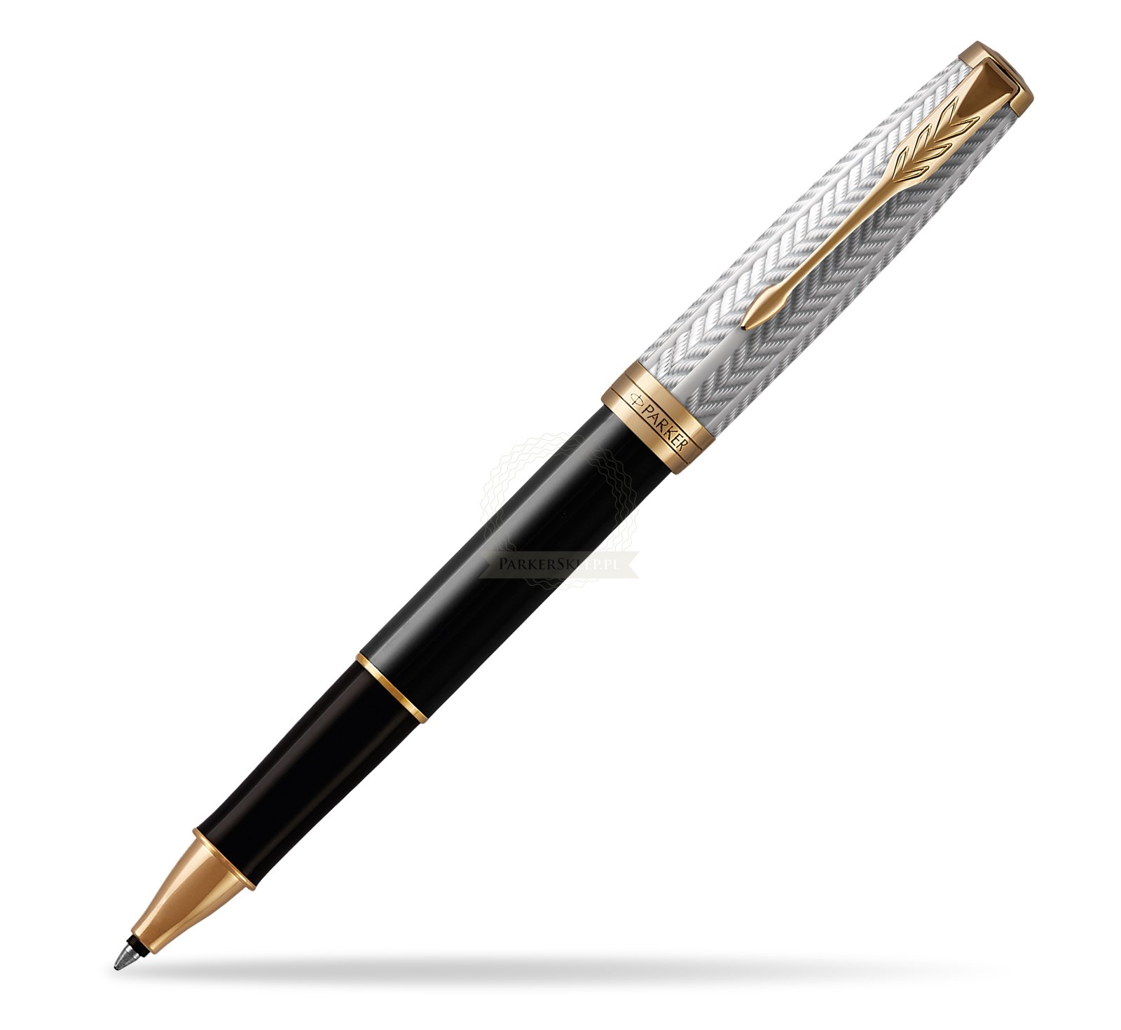 Details about / PARKER Sonnet Rollerball Pen Fine Black Ink Fougère /& Black with Gold Trim