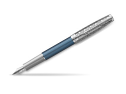 Sonnet Premium Metal & Blue CT Fountain Pen