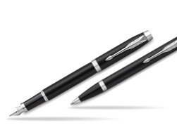 Parker IM Essential Muted Black CT Fountain Pen + Ballpoint Pen in a Gift Box