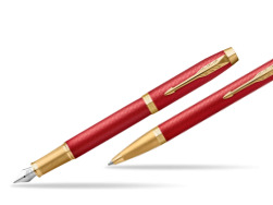 Parker IM Premium Red GT Fountain Pen + Ballpoint Pen in a Gift Box