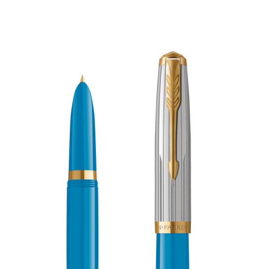 Parker 51 Premium Turquoise GT Fountain pen - Vulpen / Fountain pen