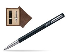 Parker Vector Standard Black Rollerball Pen  single wooden box  Wenge Single Ecru