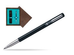 Parker Vector Standard Black Rollerball Pen  single wooden box  Wenge Single Turquoise 