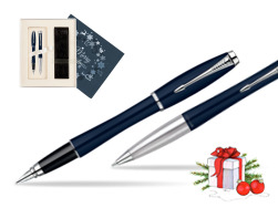 Parker Urban Classic Nightsky Blue Lacquer CT Fountain Pen + Parker Urban Classic Nightsky Blue Lacquer CT Ballpoint Pen in a Gift Box  Christmas navy blue