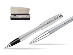 Parker Urban Fashion Fast Track Silver Lacquer CT Fountain Pen + Parker Urban Fashion Fast Track Silver Lacquer CT Ballpoint Pen in a Gift Box