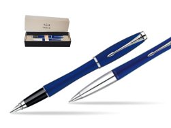 Parker Urban Fashion Bay City Blue Lacquer CT Fountain Pen + Parker Urban Fashion Bay City Blue Lacquer CT Ballpoint Pen in a Gift Box