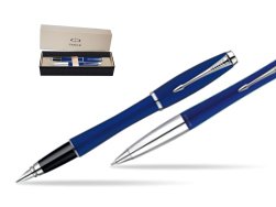 Parker Urban Fashion Bay City Blue Lacquer CT Fountain Pen + Parker Urban Fashion Bay City Blue Lacquer CT Ballpoint Pen in a Gift Box