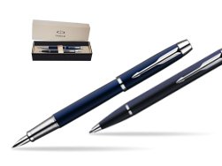 Parker IM Blue Lacquer CT Fountain Pen + Parker IM Blue Lacquer CT Ballpoint Pen in a Gift Box