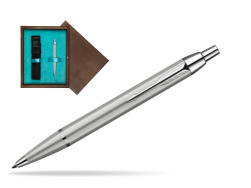 Parker IM Brushed Metal CT Ballpoint Pen  single wooden box  Wenge Single Turquoise 