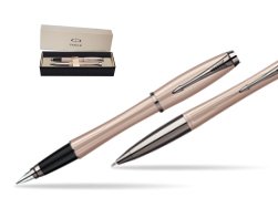 Parker Urban Premium Metallic Pink Lacquer Fountain Pen + Parker Urban Premium Metallic Pink Lacquer Ballpoint Pen in a Gift Box