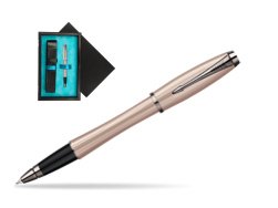 Parker Urban Premium Metallic Pink Lacquer Rollerball Pen  single wooden box  Black Single Turquoise