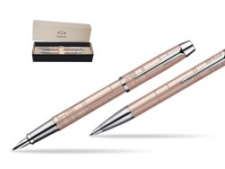 Parker IM Premium Metallic Pink Lacquer CT Fountain Pen + Parker IM Premium Metallic Pink Lacquer CT Ballpoint Pen in a Gift Box