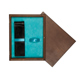 Double Wooden Box Wenge Turquoise Double Wooden Box Wenge Turquoise